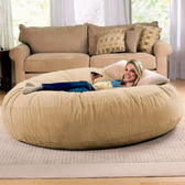 Imagem da oferta Puff Gigante Redondo140x20 Sem Enchimento Suede Premium Linha Gold