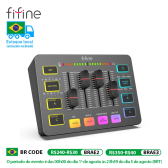 Imagem da oferta Mixer de Áudio Fifine SC3 Interface XLR 48V Phantom Power RGB