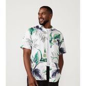 Imagem da oferta Camisa Comfort em Linho com Estampa Tropical Tam P