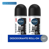 Imagem da oferta Kit Desodorante Antitranspirante Roll On Nivea Men Invisible Black & White 2 Unidades de 50ml