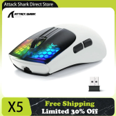 Imagem da oferta Atack Shark x5 mouse para jogos Tri-mode 49g ultraleve 2.4ghz/wired/bt sensor óptico pixel art 4000dpi bateria