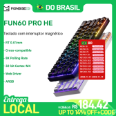 Imagem da oferta Teclado Magnético Akko MonsGeek FUN60 PRO RGB Gatilho Rápido 0.01mm 8K 60%