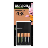 Imagem da oferta DURACELL - Carregador de Pilhas Recarregáveis AA e AAA Com 4 Pilhas AA