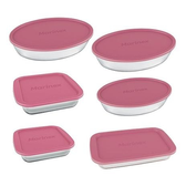 Imagem da oferta Conjunto Assadeira Marinex 1576 com Tampa Rosa 6 Peças