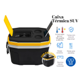 Imagem da oferta Caixa Termica Suv Cooler Com Alça 20 Litros Praia Pesca Camping Cor Preto E Amarelo Termolar
