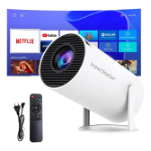 Imagem da oferta Projetor Interestelar Hy300 Mini Branco Netflix Wi-fi