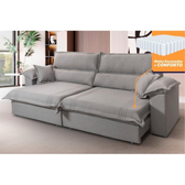 Imagem da oferta Sofá Retrátil Reclinável 2,50m Nivus Cinza c Molas Ensacadas - King House