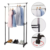 Imagem da oferta Cabideiro De Roupas Arara Com Sapateira Chão Regulável Casa