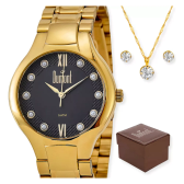 Imagem da oferta Relogio Dumont Feminino Dourado + Kit Du2035lob/k4p