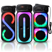 Imagem da oferta Caixa De Som Bluetooth Grande Amplificada Com Microfone Portátil Alça Karaokê