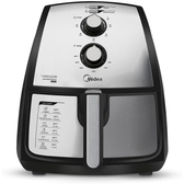 Imagem da oferta Fritadeira Airfryer Sem Óleo 4L Inox inclui o Barril do Bolo 110v Midea