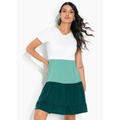 Imagem da oferta Vestido Tricolor Verde com Babados