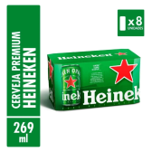Imagem da oferta Cerveja Puro Malte Lager Premium Com 8 Latas 269ml Heineken