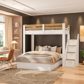Imagem da oferta Beliche Family Adulto com Cama Casal Star Plus Casatema Branco/Amadeirado Montana