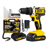 Imagem da oferta Parafusadeira Furadeira De Impacto Profissional 21v Modelo TB-21PX 2 Baterias Com Maleta The Black Tools 110/220V 60Hz A
