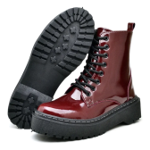 Imagem da oferta Bota Coturno Feminina Tratorado Verniz Vinho Original Dubuy
