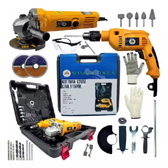 Imagem da oferta Kit Furadeira  Parafusadeira E Lixadeira  Esmerilhadeira Com 25 Peças E Maleta SH Tools