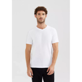 Imagem da oferta Camiseta Básica Masculina Flamê Com Decote V Hering