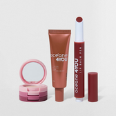 Imagem da oferta Kit Trio de Sombras + Hidratante Labial Cereja + Blush Líquido Coral 4you (3 Produtos)
