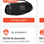 Imagem da oferta Caixa de som Boombox 3 180W IP67 Preto JBL
