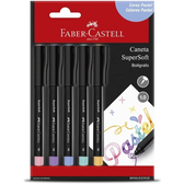 Imagem da oferta Caneta Supersoft Pen Faber-Castell 1.0mm Pastel - Ctl 5 Unidades