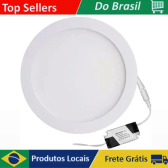 Imagem da oferta Painel Plafon Super LED 6w Embutir Redondo Luz Branco Frio Luminária Teto Bivolt 12x12