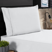 Imagem da oferta Jogo de Cama Classic Solteiro Percal 400 Fios Ponto Palito 02 Peças Antiácaro Anti-pilling com Toque Macio - Branco