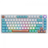 Imagem da oferta Teclado Gamer SuperFrame Ribbon RGB Switch Red 75% ABNT Hot Swap Com Fio White/Green