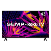 Imagem da oferta Smart TV 43" LED FHD SEMP R6610 com sistema operacional Roku Wi-Fi compatível com Google Assistente Alexa e Apple Homek