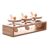 Imagem da oferta Cj 3 Porta Tempero Gourmet de Vidro com Tampa Colher/Rack de Bambu 280ml - Wolff