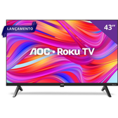 Imagem da oferta AOC Smart TV Roku 43'' Full HD 43S5045/78G com HDMI USB Wi-Fi Conversor Digital