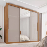 Imagem da oferta Guarda Roupa Casal 3 Portas Com Espelho 4 Gavetas Costa Rica