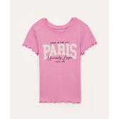 Imagem da oferta Blusa de Algodão Infantil Manga Curta Paris Rosa