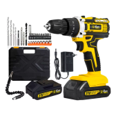 Imagem da oferta Parafusadeira e Furadeira De Impacto Profissional 21v Modelo TB-21PX 2 Baterias Com Maleta - The Black Tools