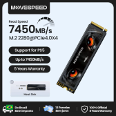 Imagem da oferta Movespeed 7450 mb/s ssd nvme m.2 2280 4tb 2tb 1tb disco rígido de estado sólido interno m2 pcie 4.0x4 2280