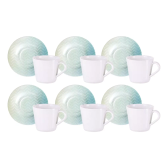 Imagem da oferta Kit Xícaras E Pires De Chá 12 Pç 185ml Polaris Tramontina Porcelana