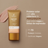 Imagem da oferta Protetor Solar Facial Episol Color Fps70 Tom 2 Claro Com 40m