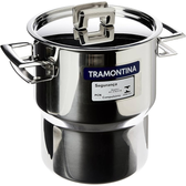 Imagem da oferta Cuscuzeira Tramontina Brava Em Aço Inox Com Alças E Tampa 14 Cm 2 1 L Tramontina Inox Cuscuzeira Aco Inox Brava