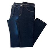 Imagem da oferta Kit 2 Calças Jeans Masculina Tradicional (44 Azul Escuro c/Azul Médio)