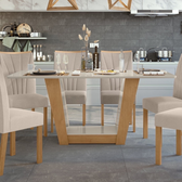 Imagem da oferta Mesa de Jantar 6 Lugares 160cm Tampo Amêndoa CleanOff White