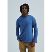 Imagem da oferta Camiseta Básica Masculina Manga Longa Regular World - Azul