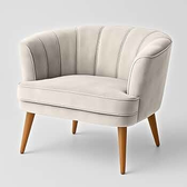 Imagem da oferta Poltrona Cadeira Decorativa para Sala de Espera Recepção Resistente Ergônomica MOBLAN decor (Bege)