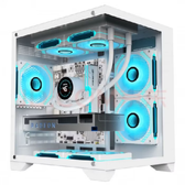 Imagem da oferta Gabinete Gamer Branco Aquário em Vidro Com 4 Fans RGB GB1797
