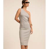 Imagem da oferta Vestido Midi em Ribana com Ombro Só