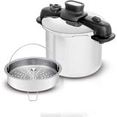 Imagem da oferta Panela de Pressão 7L Tefal OptiSpace em Inox com Fundo Triplo e Cesto de Vapor