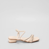 Imagem da oferta Sandália Penélope Salto Geométrico Tiras Strass Regulável Off White