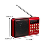 Imagem da oferta Rádio Portátil Entrada USB Cartão de Memória Pilha e Recarregavel FM LU-011UC