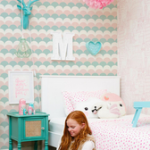 Imagem da oferta Papel de Parede Adesivo Rolo 3mx45cm Escama Sereias Grudado