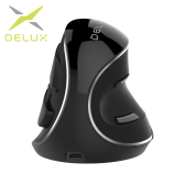 Imagem da oferta Delux-M618PD Mouse ergonômico recarregável vertical sem fio + BT 4000DPI 6 botões descanso de palma removível para P