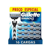 Imagem da oferta Carga para Aparelho de Barbear Gillette Mach 3 - 16 Unidades